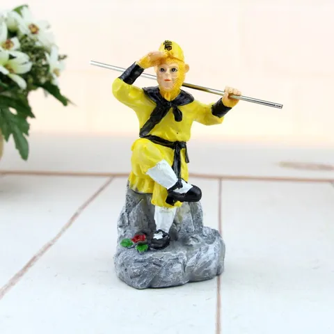 Viaje al Oeste Sun Wukong Rey Mono Figurilla de Resina Estatua de Personaje Chino Clásico Adorno de Escritorio Decoración Hogar