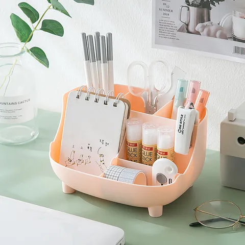 Mehrgitter Kunststoff Schreibtisch Organizer Große Kapazität Stifthalter Desktop Schreibwaren Aufbewahrungsbox Für Schule Büro Zuhause Studenten