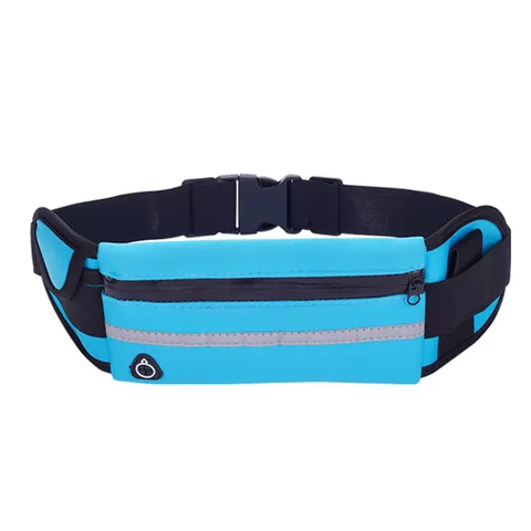 Unisex Waterproof Canvas Sports Waist Bag Reflective Running Belt Bag Multi Compartment Phone Pouch For Marathon Outdoor Workout