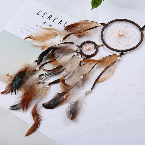 Indian Style Handmade Feather Dream Catcher Wall Hanging Home Decor Boho Bedroom Ornament