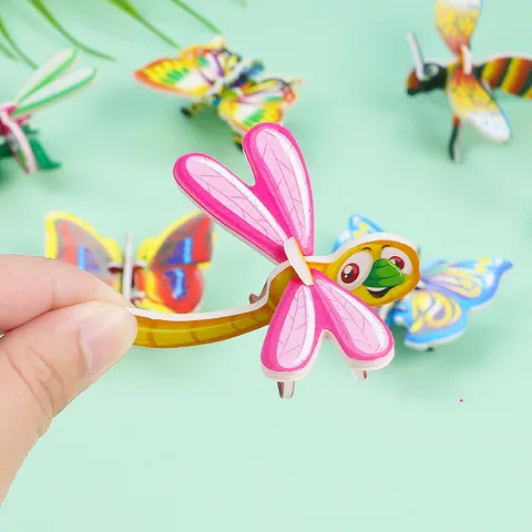 3D Insect Puzzle For Kids DIY Creative Educational Toy Kindergarten Handmade Animal Dinosaur Assembly 3D Card Puzzle Birthday Gift