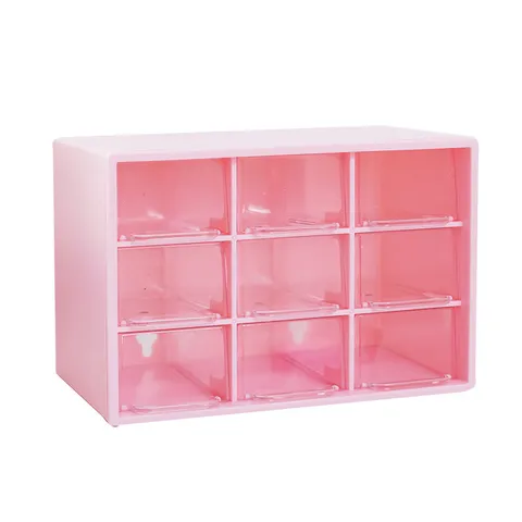 Boîte de Rangement pour Tiroir de Bureau Organisateur de Grille Transparente Plastique Cosmétiques Papeterie Boîte de Rangement Antipoussière Multicouche