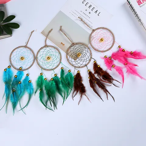 Attrape-Rêves Style Indien Fait Main Plume Carillon Éolien Décoration Murale Pour Chambre Maison Cadeau