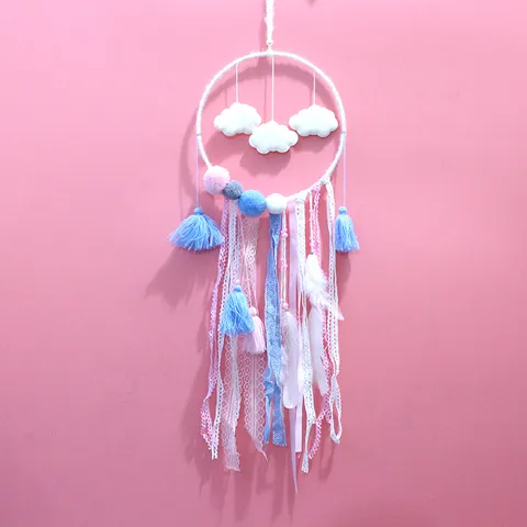 Ins Capteur de Rêves Nuage en Fer Fait Main Carillon Éolien Suspendu Décoration Chambre Cadeau Filles Enfants