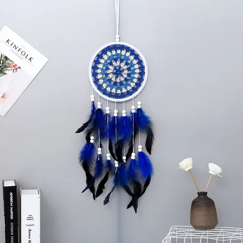 Capteur de Rêves Fait à la Main Décoration Murale Boho Géométrique Plume Gland Ornement Pour Chambre Salon Cadeau Maison