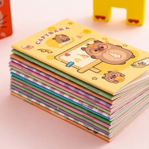Cute Cartoon Animal Pocket Notebook Mini Lined Diary Journal Capybara Panda Notebook Small Portable Memo Notepad For Students Office Writing Stationery