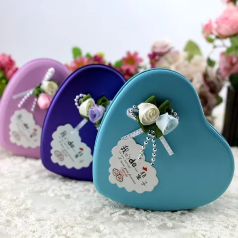 Heart-Shaped Tin Box Gift Set With Scented Soap Roses And Plush Bear Romantic Floral Decor For Valentine's Day Wedding Gift