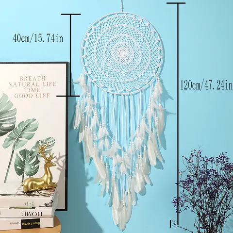Großer Traumfänger Wandbehang Mit Federn Windspiel Nordisch Bohemian Handgemacht Eisen Baumwolle Netz Gewebt Ornament Für Schlafzimmer Hochzeit Haus Deko