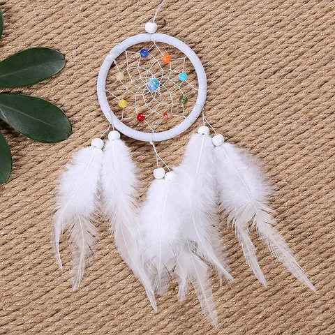 Handmade Dream Catcher Feather Wind Chime Wall Hanging Ornament Minimalist Style Home Bedroom Car Interior Decor