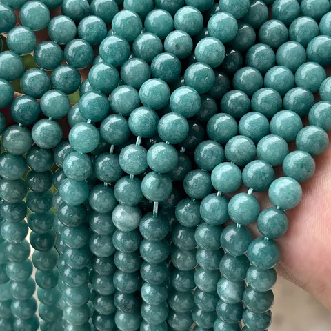 High Quality Natural Chalcedony Round Beads For DIY Jewelry Making Smooth Gemstone Loose Beads For Bracelet Necklace Handcraft Gift