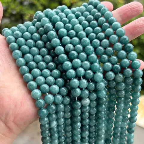 High Quality Natural Chalcedony Round Beads For DIY Jewelry Making Smooth Gemstone Loose Beads For Bracelet Necklace Handcraft Gift