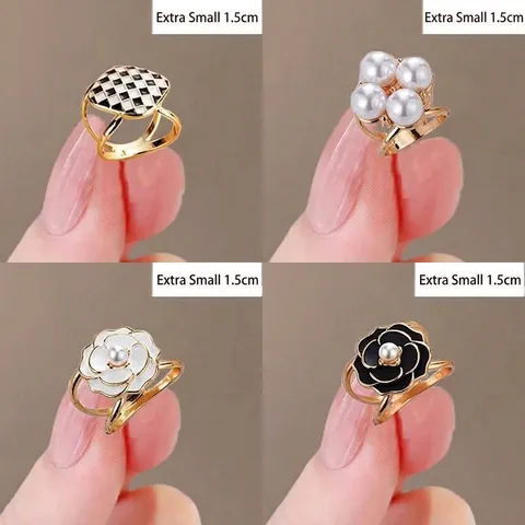 Multifunktionale Legierung Künstliche Perle Schalschnalle Mini Blume Kamelie Schachbrett Hemd Band Brosche Clip Für Damen Herren Dekorative Accessoires