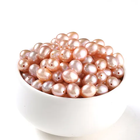 Natural Freshwater Pearl Beads Rice Shape Loose Pearls For DIY Jewelry Making Necklaces Bracelets Accessories White Pink Purple