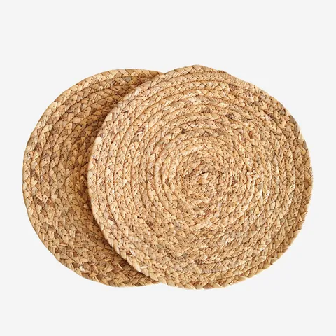 Manteles Individuales Tejidos Posavasos de Paja Natural Redondos Ovalados Aislantes Térmicos Tapetes de Mesa Para Cocina Cena Salvamanteles Moderno Minimalista Hogar