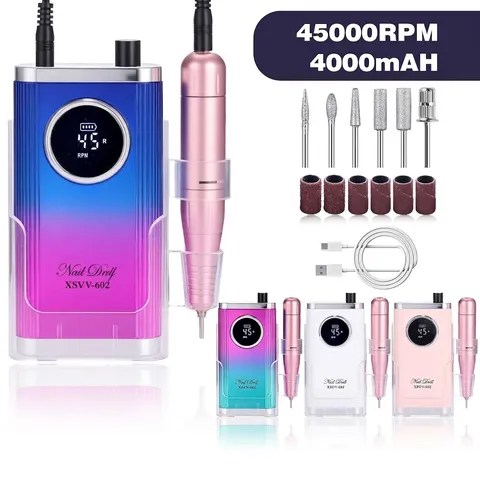 Professional Portable Electric Nail Drill Rechargeable Manicure Machine For Acrylic Gel Polishing Skin Removal Tool