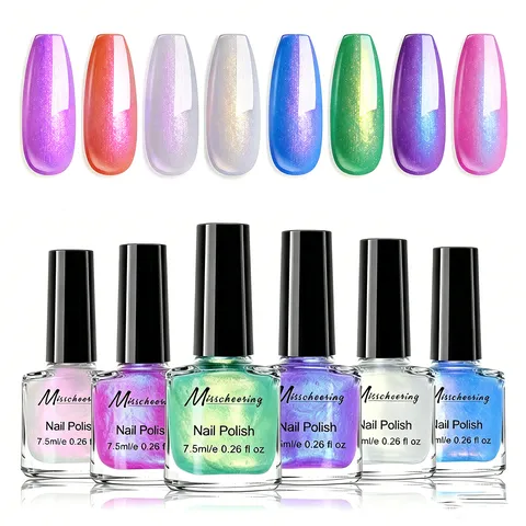 Smalto per Unghie Perlato Misscheering a Base d'Olio Brillante a Lunga Durata Senza Cottura Asciugatura Rapida Manicure Donna