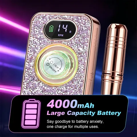 Professional Electric Nail Drill 45000 RPM Portable Rechargeable Rhinestone Inlaid Metal Plastic Nail Polishing Machine For Salon Home Use
