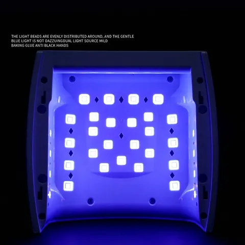 Professional Cordless Nail Lamp Rechargeable UV LED Nail Dryer For Gel Curing With Timer Display Smart Sensor White 66W
