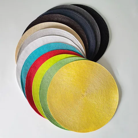 Tovaglietta Tessuta in PP Minimalista Tonda Termoisolante Antiolio Lavabile Tovaglietta da Pranzo Decorazione per Cucina di Casa