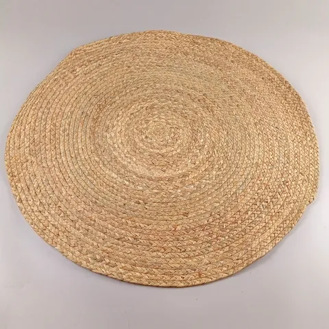 Tappeto da Pavimento Rotondo Tessuto in Paglia Naturale Tappeto Fatto a Mano Stile Rustico Bohemienne Decorazione per Soggiorno Camera da Letto