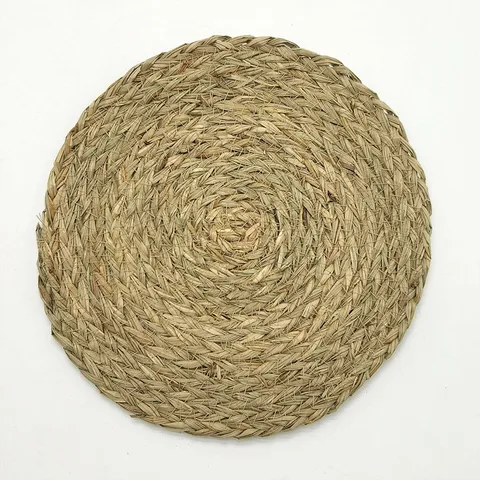 Tovaglietta Intrecciata in Paglia Fatta a Mano Minimalista Giapponese Isolamento Termico Tappetino da Tavola Sottobicchiere Decorazione