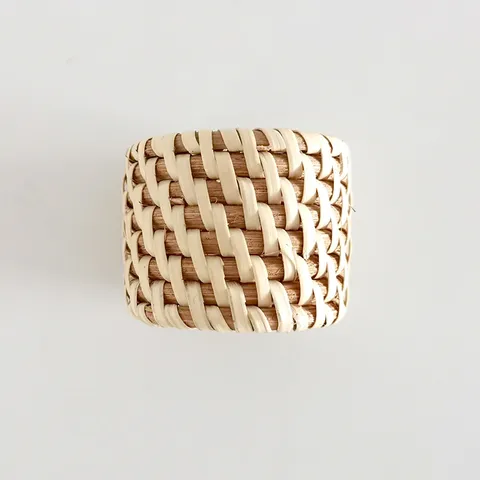 Modern Minimalist Rattan Napkin Ring Handmade Woven Straw Napkin Holder Table Setting Decor For Home Hotel Dining Table
