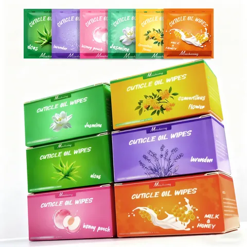 Salviette Portatili per Olio per Cuticole Dischetti per la Cura delle Unghie Pelle Secca Lavanda Pesca Aloe Gelsomino Latte Miele