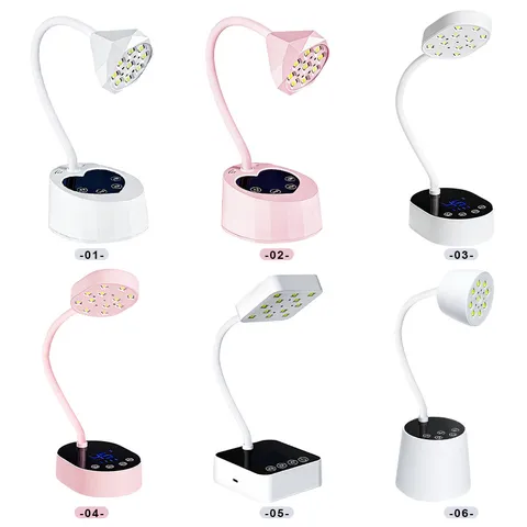 UV LED Nail Lamp Lotus Shape Portable Rechargeable Nail Dryer For Fast Drying Nail Art Heart Sensor Base Desktop Manicure Tool