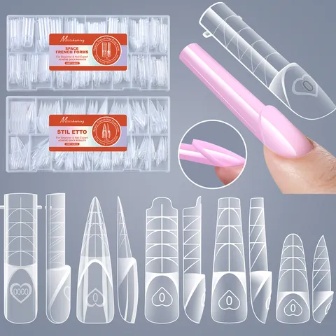 Plastica Trasparente Francese Stampi Unghie Linea Scala Chiaro Acrilico Gel Estensione Unghie Stampo Nail Art Per Donne