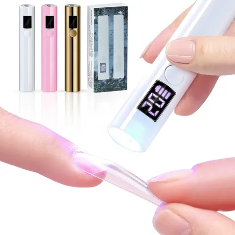 Mini Lámpara de Uñas Portátil Recargable USB Luz UV LED para Curado de Esmalte en Gel Pantalla Digital Secador de Uñas Herramienta Manicura