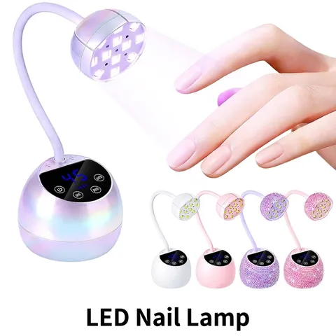 Lámpara de Uñas UV LED Recargable 36W Secado Rápido Sensor Inteligente Luz de Uñas Cuello de Cisne Con Pantalla LCD