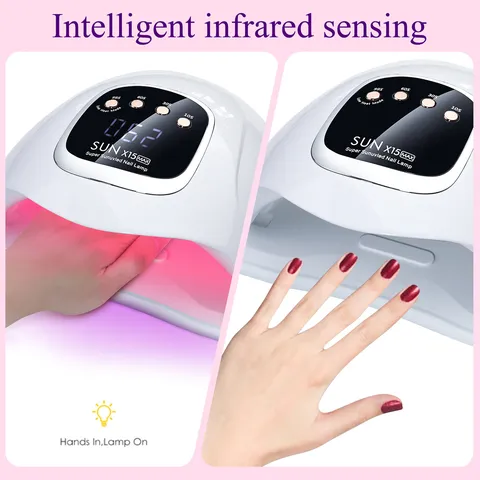 SUN X15 MAX UV LED Nail Lamp 280W Professional Nail Dryer 66 Beads With 4 Timers LCD Display For Gel Polish Manicure Pedicure