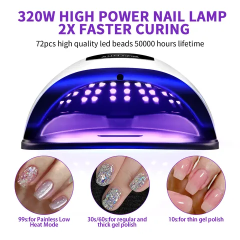 Professional UV LED Nail Lamp High Power Gel Polish Dryer With Timer Sensor Digital Display For Manicure Salon Home X19 Max