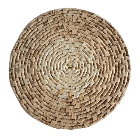 Thickened Round Straw Woven Placemat Heat Insulated Coaster Natural Corn Husk Braided Table Mat For Dining Table Kitchen
