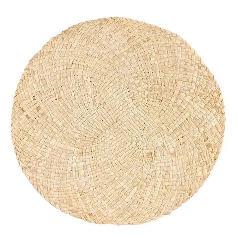 Tovaglietta Tessuta Rotonda Foglia di Mais Fatta a Mano Tappetino Isolante per Tavolo Tazza da Tè Puntello Fotografico Cucina Casa Decorazione Tavola