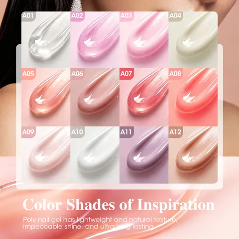 Poly Nail Gel For Extension Fast Building UV LED Soak Off Crystal Gel Nail Art For Professionals Women Daily Manicure