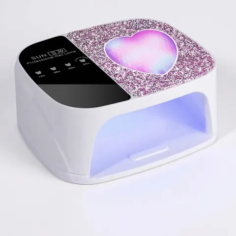 Lámpara de Uñas Profesional SUN S30 UV LED Secador de Uñas Doble Fuente de Luz Con Ajustes de Temporizador Múltiples Diseño de Corazón Brillante