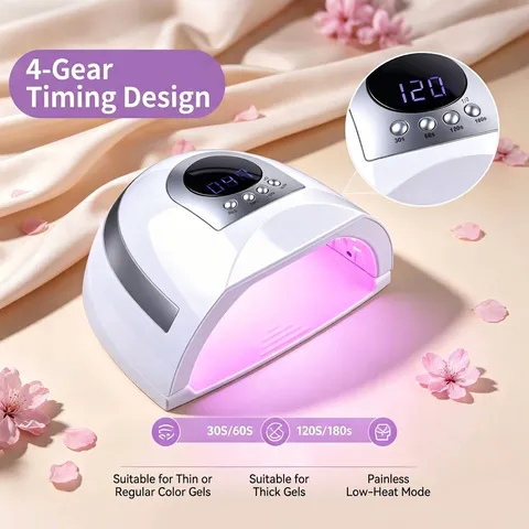 Lámpara De Uñas UV LED Profesional De 268W Secador Para Esmalte De Gel Con Pantalla LCD 4 Ajustes De Temporizador Para Salón