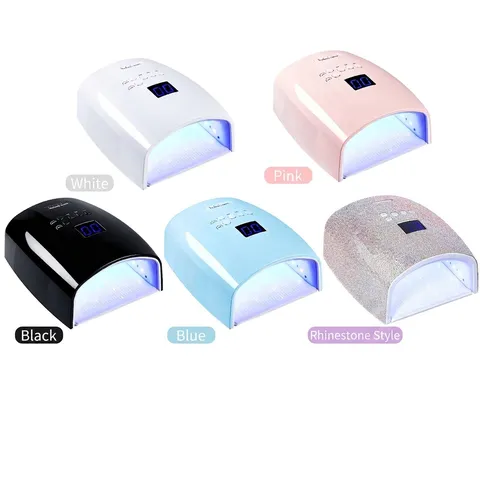 Professional Cordless Nail Lamp Rechargeable UV LED Nail Dryer For Gel Curing With Timer Display Smart Sensor White 66W
