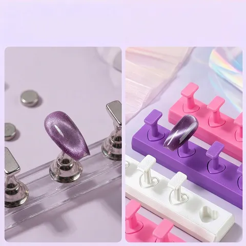 Heart Shaped Non Magnetic Nail Art Display Stand For Press On Nails Practice Holder Macaron Color DIY Manicure Tool