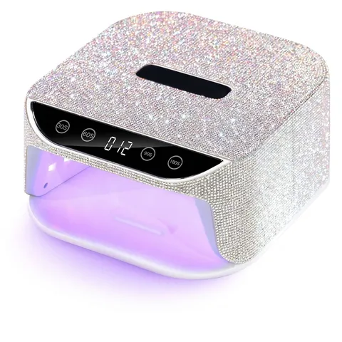 Lampe à Ongles UV LED Professionnelle Haute Puissance Séchage Rapide Durcissement du Gel avec Strass pour Femme