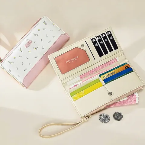 2025 Nouveau Portefeuille Long Élégant à Imprimé Floral pour Femmes Grande Capacité Emplacements Multi-Cartes Pochette en Cuir PU Avec Dragonne