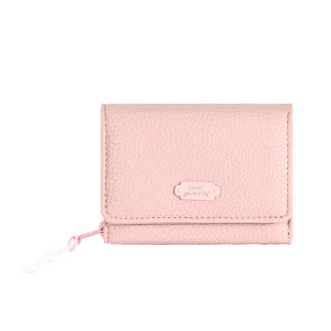 Portefeuille Classique pour Femme Motif Lychee Tri-plié en Cuir PU Élégant Petit Porte-cartes de Crédit et Monnaie