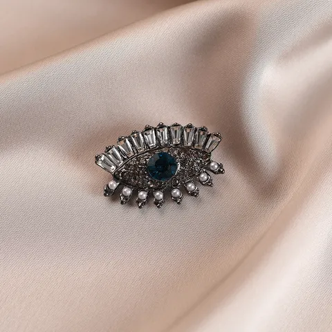 Modieuze Boze Oog Broche Pin Legering Strass Kunstparel Trui Jas Decor Reversspeld Sieraden Cadeau Voor Dames