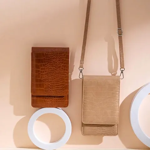 Élégante Pochette Téléphone Femme Motif Crocodile Grande Capacité Cuir PU Sac À Bandoulière Minimaliste Mode Quotidienne