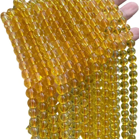 Cuentas Sueltas Redondas de Cristal K9 Sintético para Creación de Joyas DIY Cuentas Suaves Transparentes para Pulseras Collar