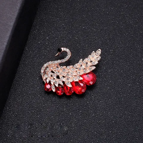 Alloy Rhinestone Artificial Pearl Brooch Elegant Swan Floral Deer Pins For Suit Dress Women Fashion Jewelry Accessories
