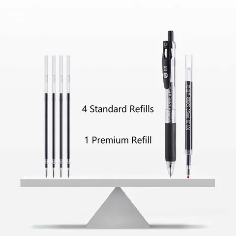 Retractable Black Gel Pen 0.5mm Quick Dry Ink CS Double Bead Tip Smooth Writing Pen For Student Office Stationery School Supplies