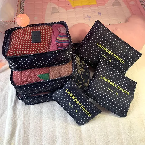Reiseaufbewahrungstaschen Oxford-Stoff Wasserdicht Gepäck-Organizer Packwürfel Für Kleidung Unterwäsche Reisezubehör
