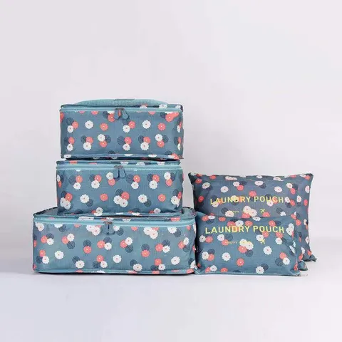 Multifunktionales Reiseaufbewahrungstasche Set Oxford-Stoff Packwürfel Koffer Organizer Taschen Für Kleidung Unterwäsche Schuhe